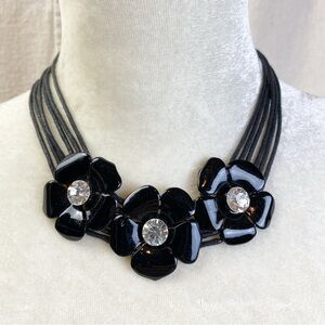 Cookie Lee Black flower necklace